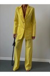 Keten Salaş Ceket Pantolon Takımı sarı