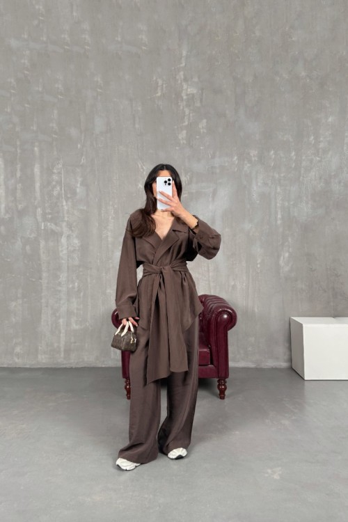 Premium Kalite tencel Takım Kahve