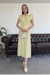 Zra Model Keten Midi Elbise