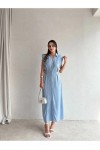 Zra Model Keten Midi Elbise